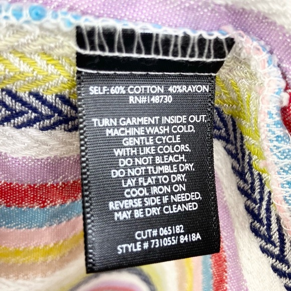 ECI Women's Striped Button-Up Midi Skirt Size L Multicolor Soft Comfortable - Picture 5 of 9